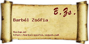Barbél Zsófia névjegykártya